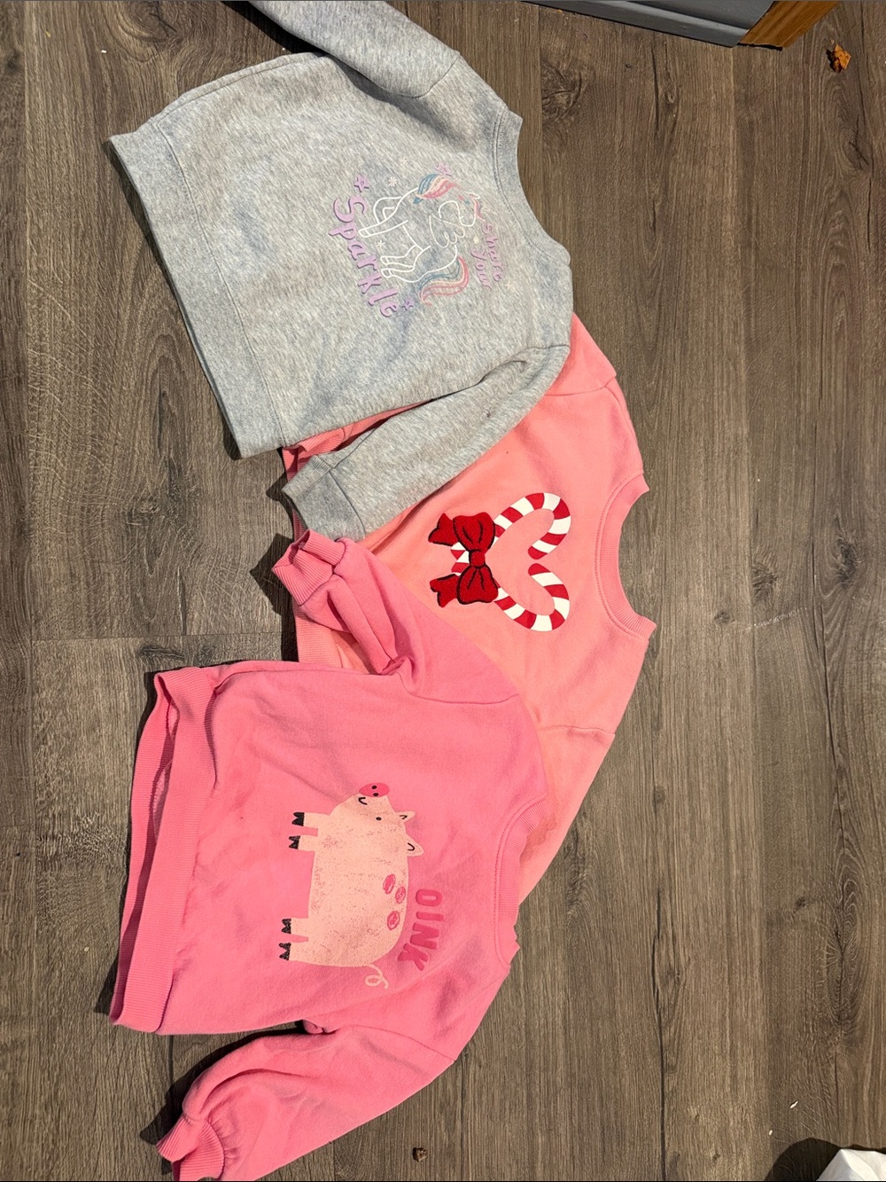 Old Navy Pink & Gray Kids Graphic Sweatshirt Trio